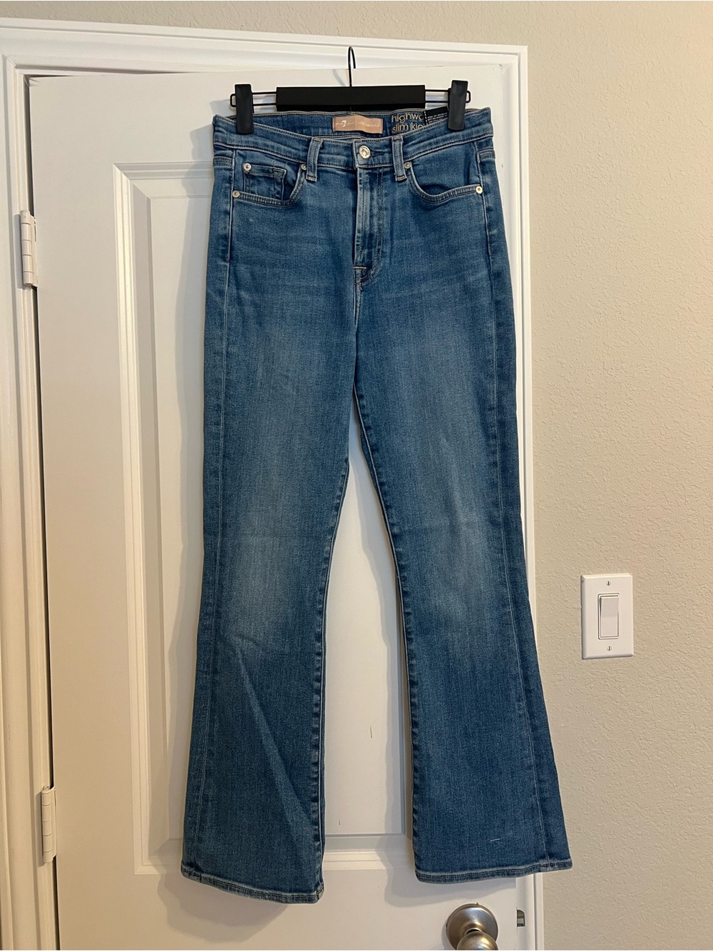 7 For All Mankind Women's Boot Cut Jeans in Blue Wash